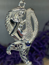 Load image into Gallery viewer, Eldoris Sapphire Celtic Mermaid Necklace
