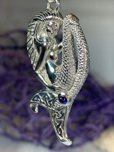 Eldoris Sapphire Celtic Mermaid Necklace