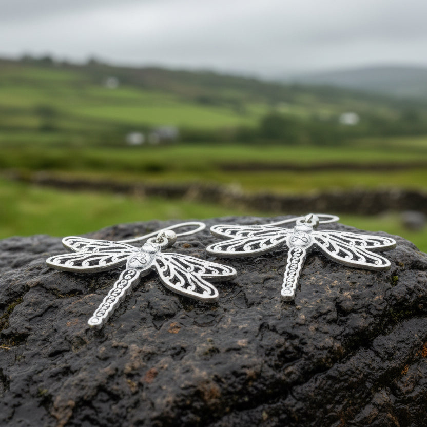 Triple Spiral Dragonfly Earrings — view 5