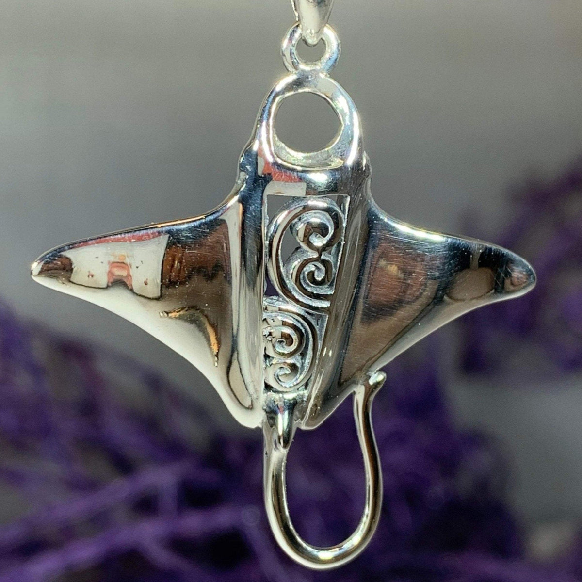 Manta Ray Necklace – Celtic Crystal Design Jewelry
