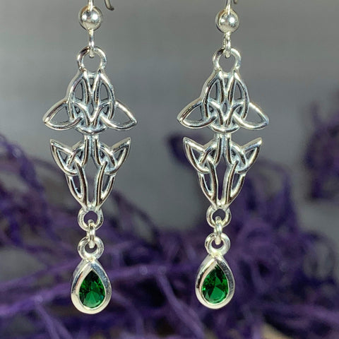 Load image into Gallery viewer, Artisan Long Trinity Knot Earrings
