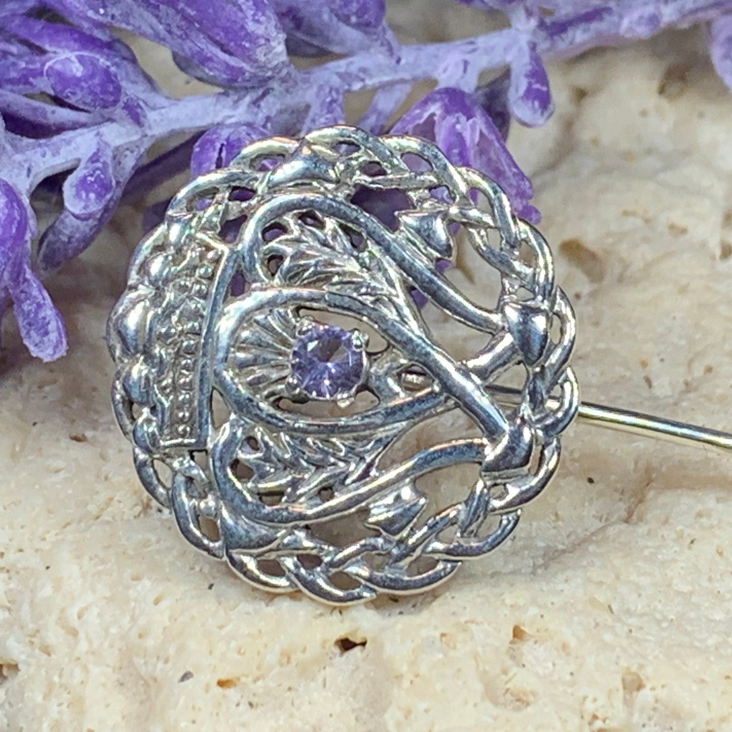 Luckenbooth Pin, Scotland Jewelry, Celtic Brooch, Bride Pin, Outlander Jewelry, Groom Gift, Girlfriend Gift, Wedding Jewelry, Tie Tac Pin