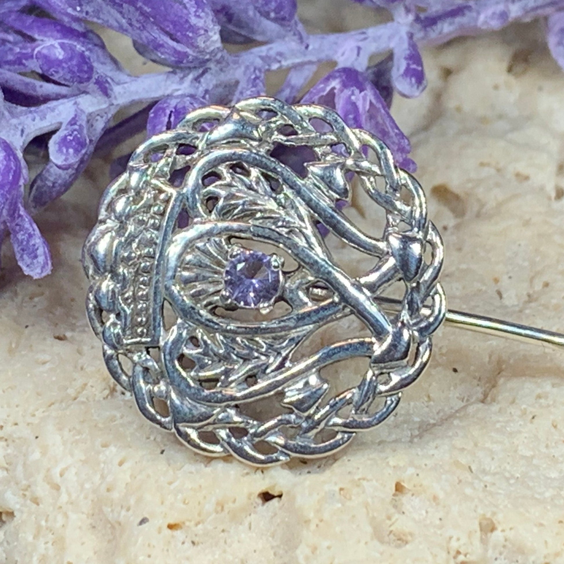 Luckenbooth Pin, Scotland Jewelry, Celtic Brooch, Bride Pin, Outlander Jewelry, Groom Gift, Girlfriend Gift, Wedding Jewelry, Tie Tac Pin