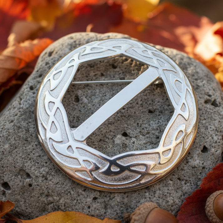 Large Celtic Knot Scarf Ring - Handmade in Scotland