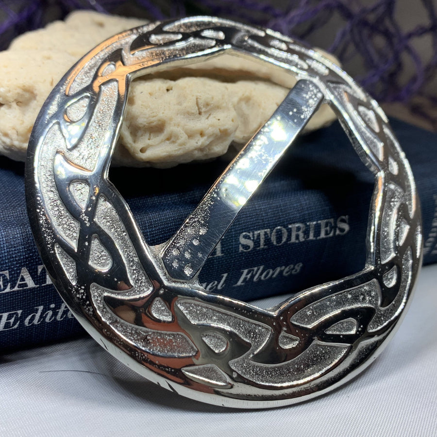 Large Celtic Knot Scarf Ring - Handmade in Scotland