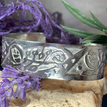 Load image into Gallery viewer, Celtic Mackintosh Flower Cuff Bracelet
