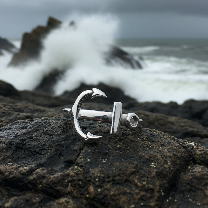 Harbor Anchor Ring in Sterling Silver — view 3