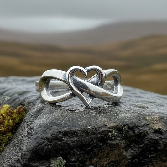 Infinity Heart Ring in Sterling Silver