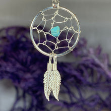 Load image into Gallery viewer, Turquoise Dreamcatcher Necklace
