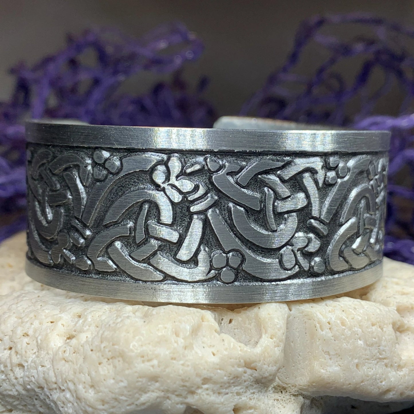 Fionn Celtic Knot Cuff Bracelet — view 10