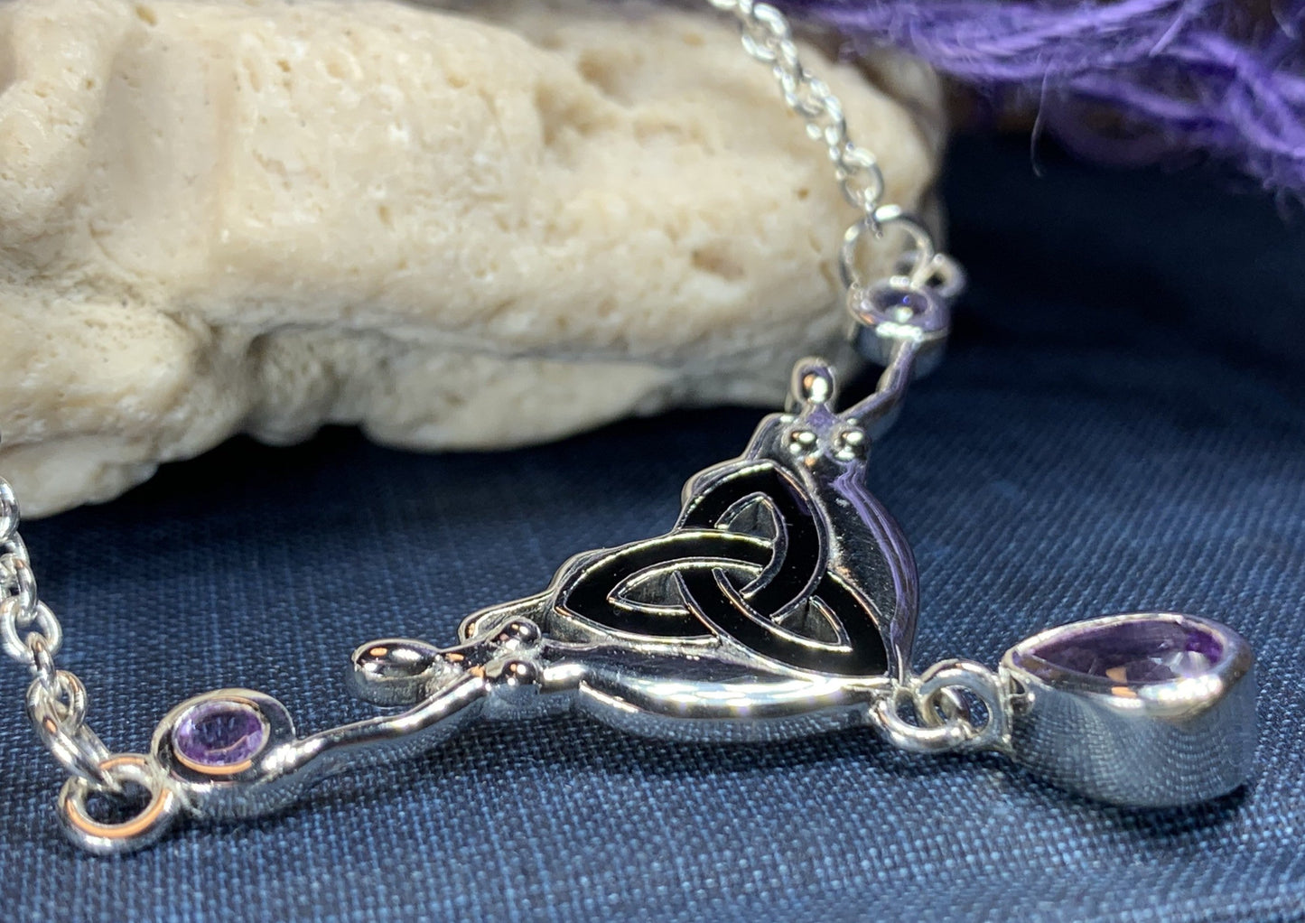 Triple Spiral Amethyst Necklace 08