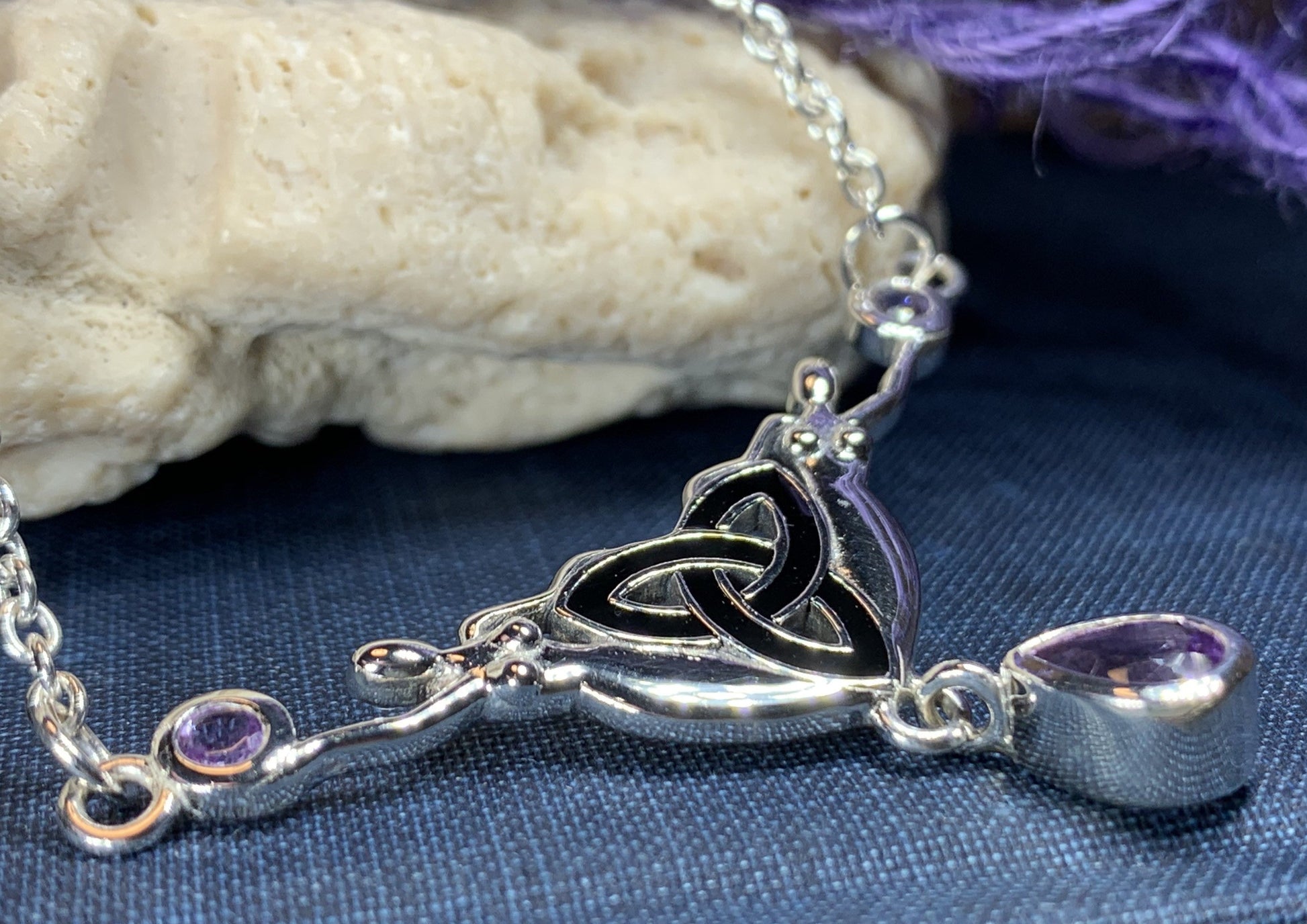 Triple Spiral Amethyst Necklace 08