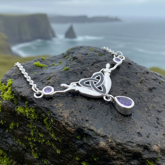 Triple Spiral Amethyst Necklace