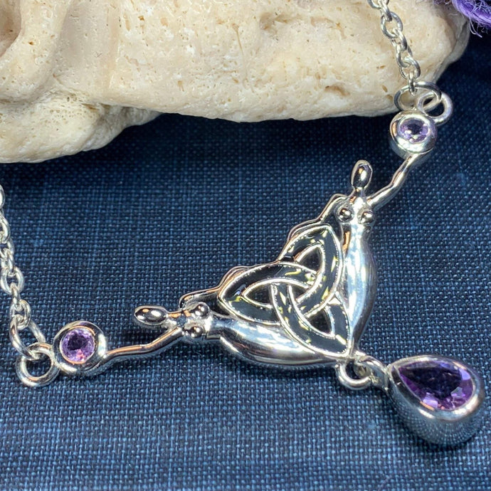 Triple Spiral Amethyst Necklace