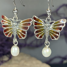 Load image into Gallery viewer, Pearl Butterfly Earrings
