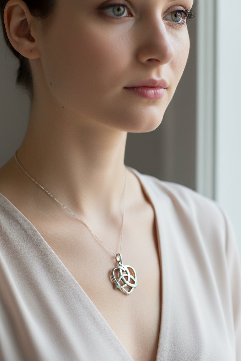 Celtic Love Knot Necklace in Sterling Silver