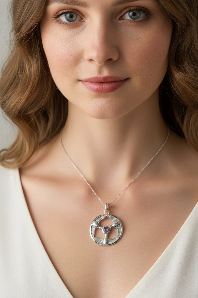 Rhiannon's Three Birds Goddess Necklace — view 2