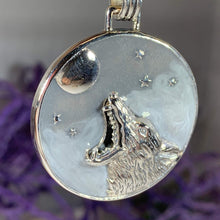 Load image into Gallery viewer, Midnight Moon Wolf Necklace
