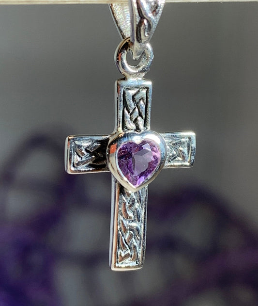 Heart Celtic Cross Necklace in Sterling Silver — view 6