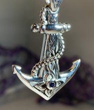 Load image into Gallery viewer, Sapphire Anchor Necklace
