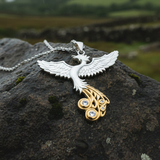 Phoenix Gemstone Necklace in Sterling Silver — view 6