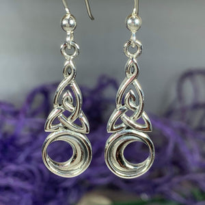 Celtic Knot Moon Earrings