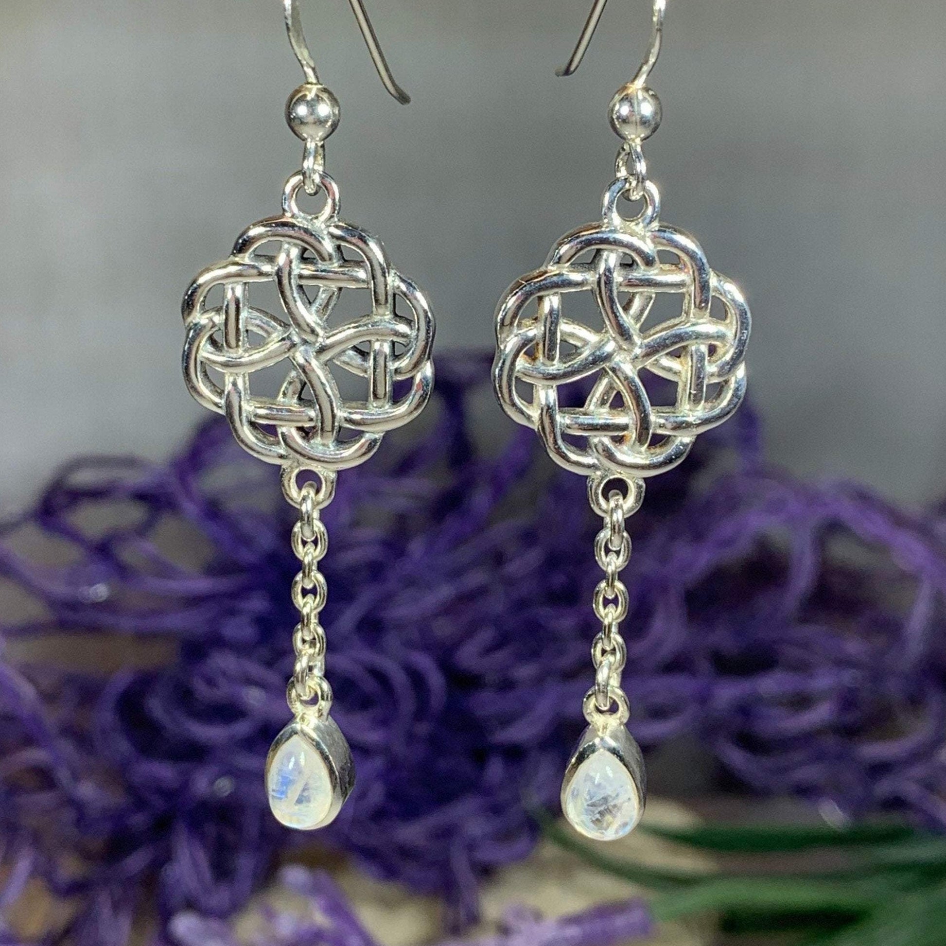 Kate Celtic Knot Earrings in Sterling Silver — view 8
