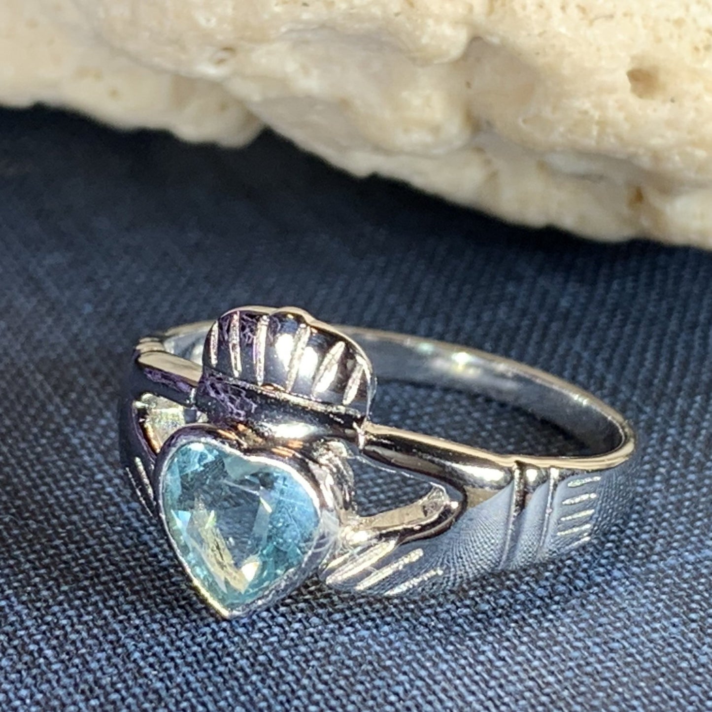 Traditional Irish Claddagh ring symbolizing love, loyalty and friendship. Sterling silver Irish jewelry Celtic Crystal Designs