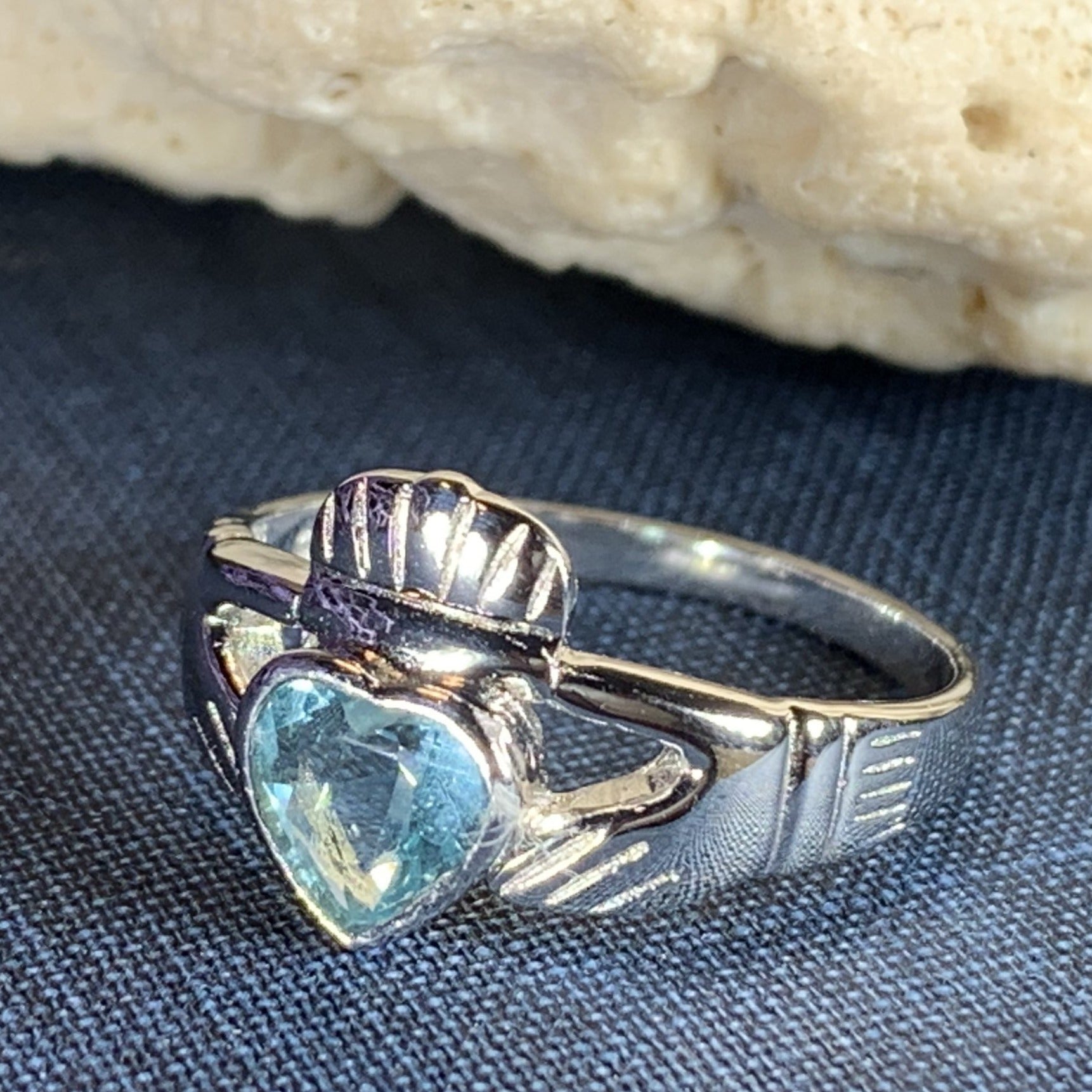 Traditional Irish Claddagh ring symbolizing love, loyalty and friendship. Sterling silver Irish jewelry Celtic Crystal Designs