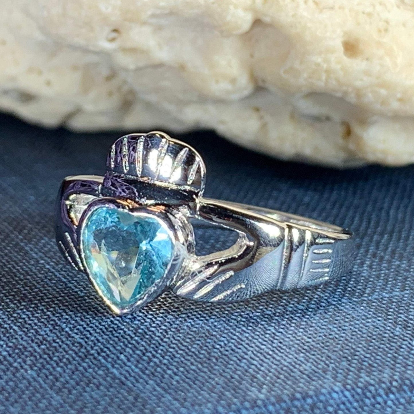 Traditional Irish Claddagh ring symbolizing love, loyalty and friendship. Sterling silver Irish jewelry Celtic Crystal Designs