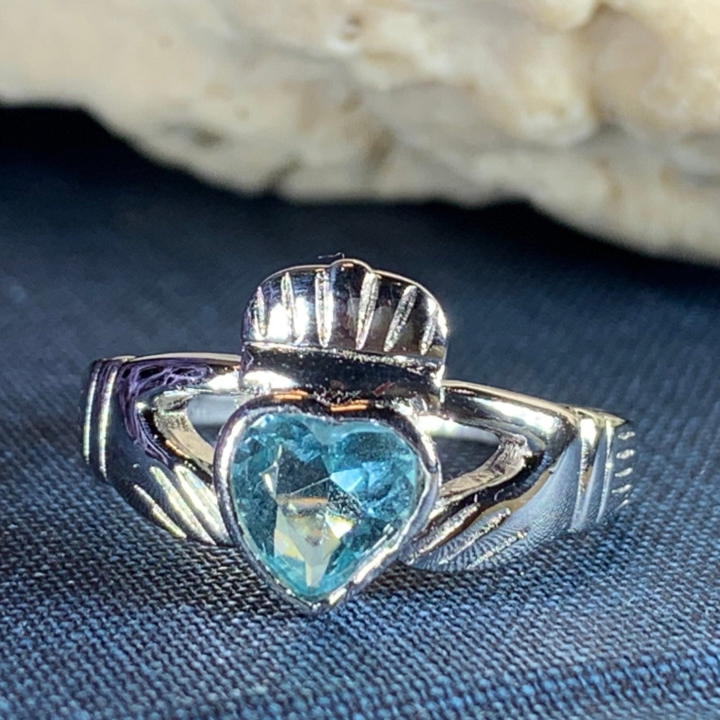 Traditional Irish Claddagh ring symbolizing love, loyalty and friendship. Sterling silver Irish jewelry Celtic Crystal Designs