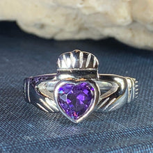 Load image into Gallery viewer, Amethyst Claddagh Ring
