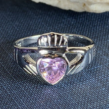 Load image into Gallery viewer, Pink Sapphire Claddagh Ring
