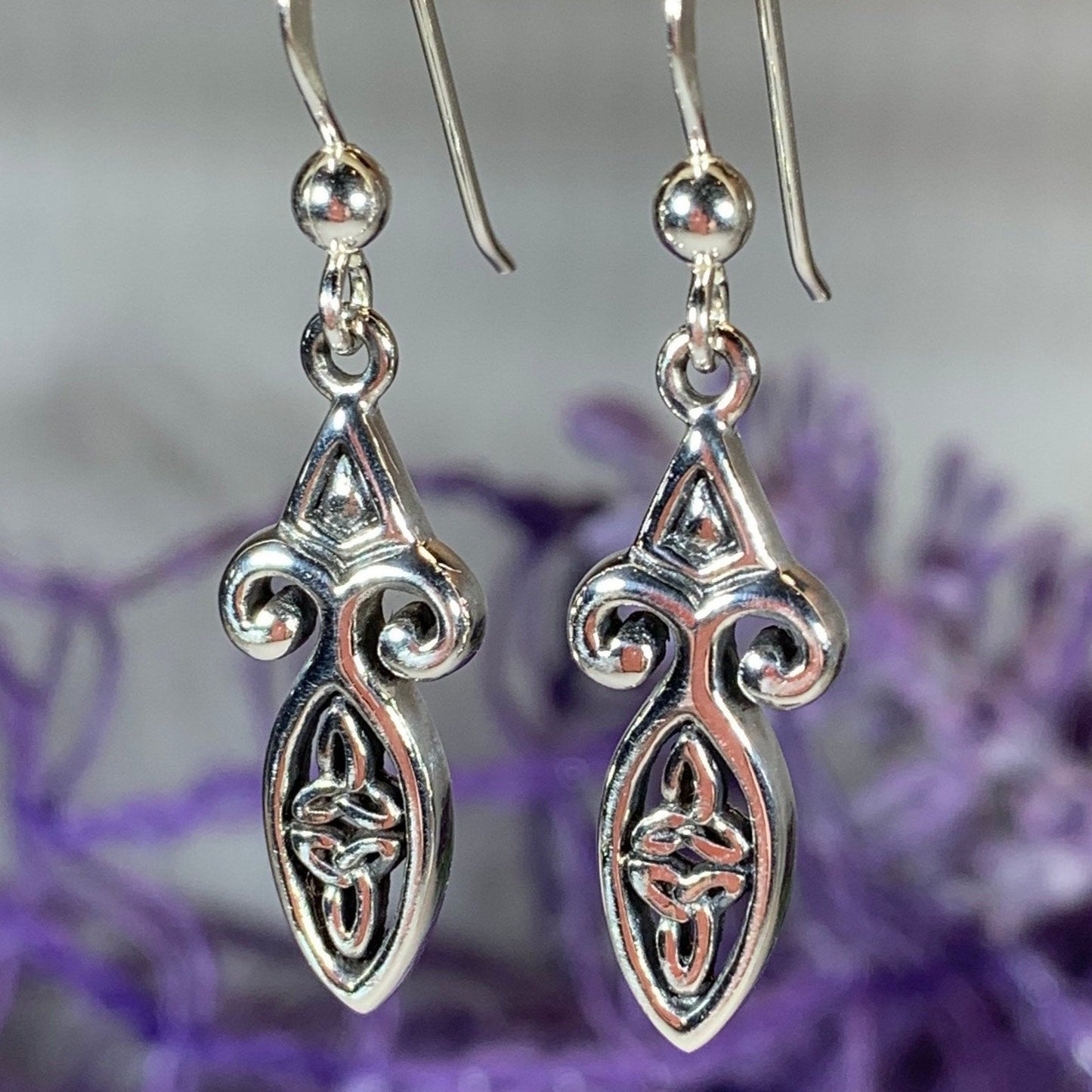 Moura Celtic Knot Earrings in Sterling Silver — view 3