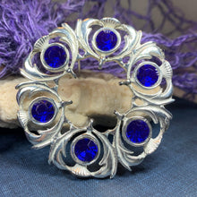 Load image into Gallery viewer, Crystal Celtic Thistle Brooch
