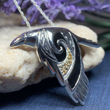 Load image into Gallery viewer, Birget Celtic Raven Necklace
