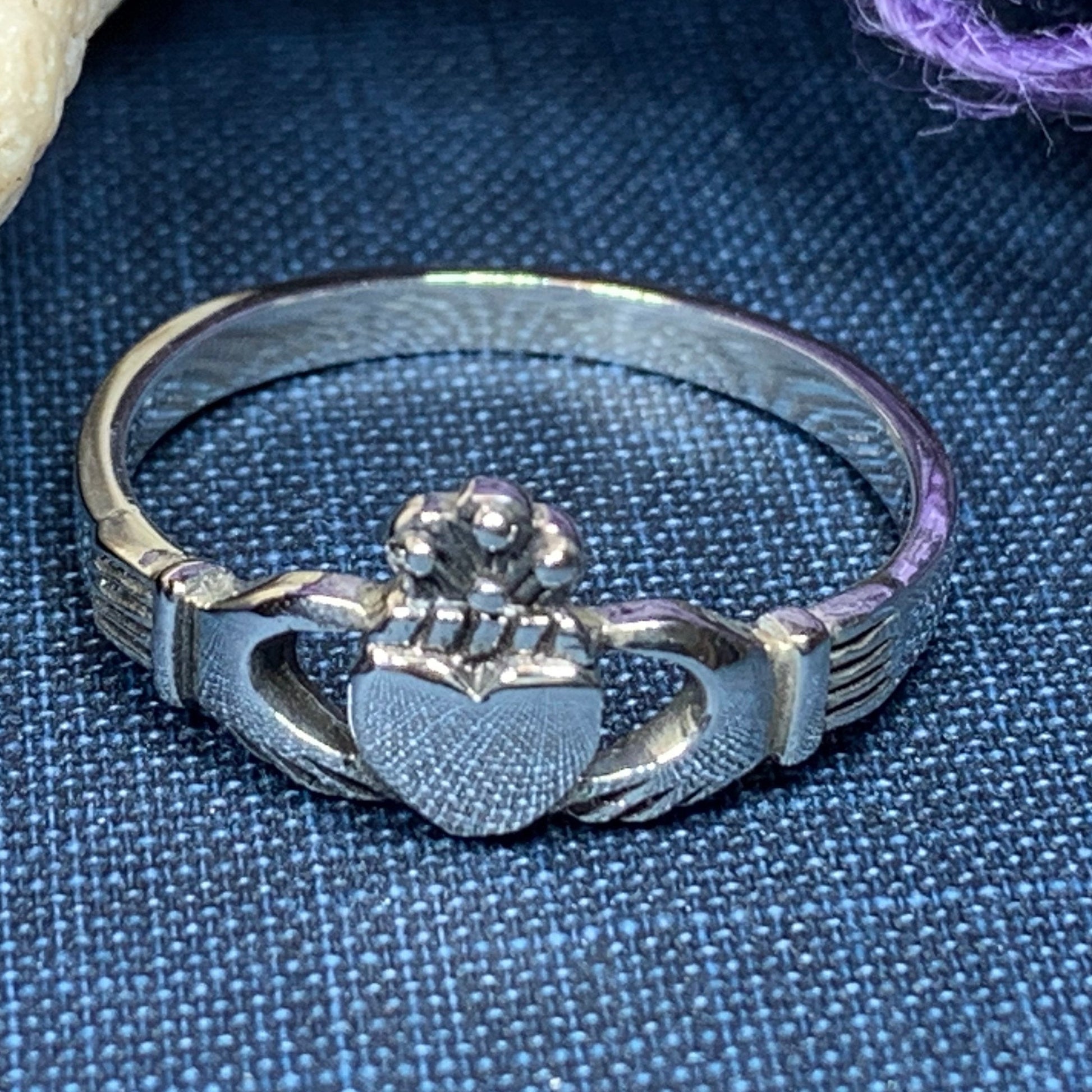 Traditional Irish Claddagh ring symbolizing love, loyalty and friendship. Sterling silver Irish jewelry Celtic Crystal Designs