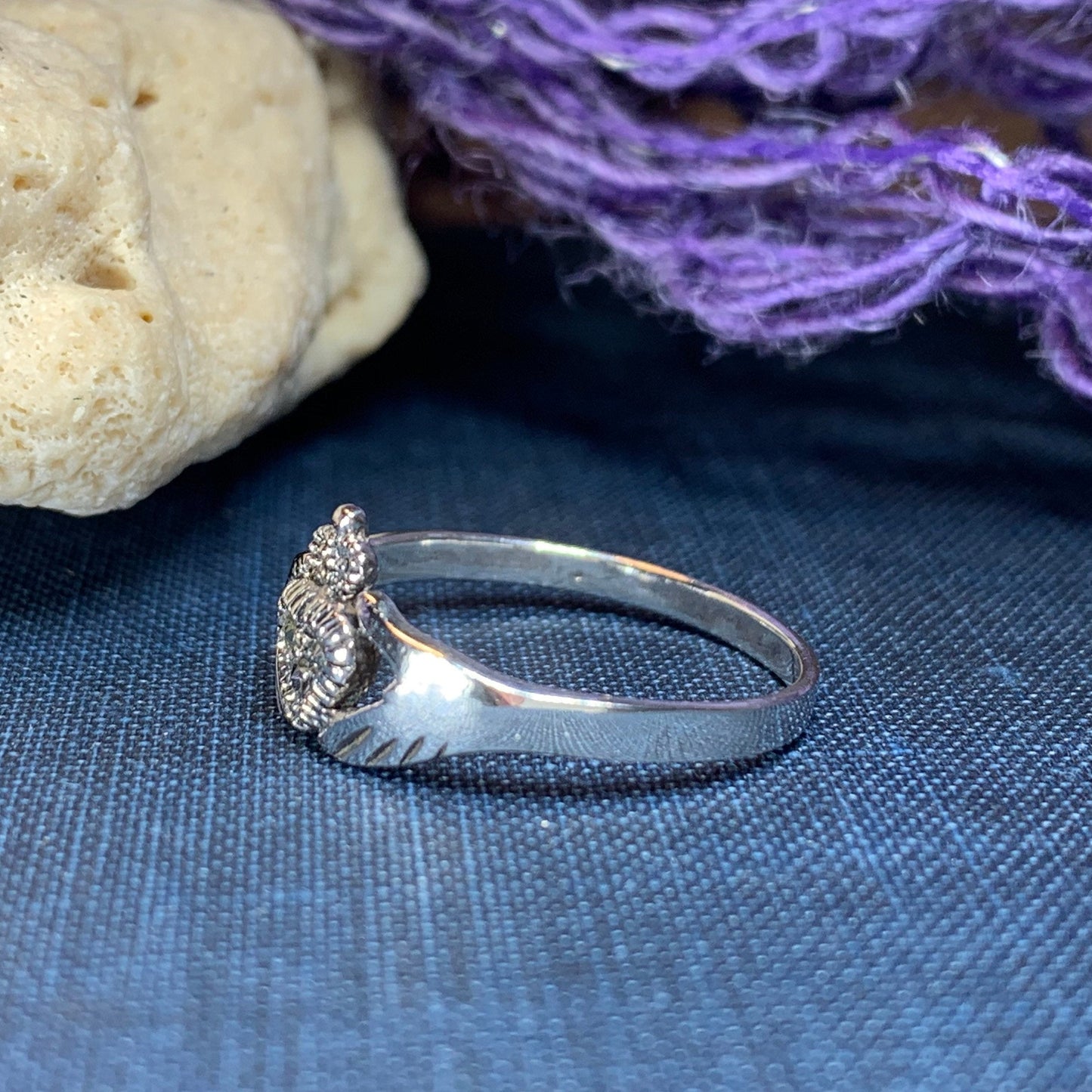 Donegal Irish Claddagh Ring with Sterling Silver — view 7