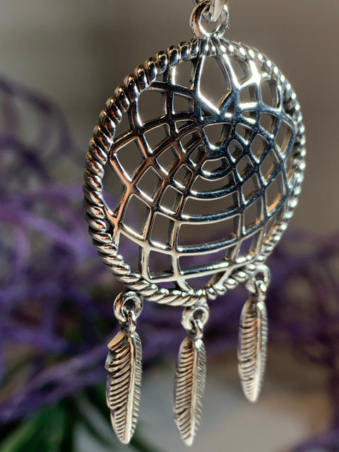 Load image into Gallery viewer, Dreamcatcher Necklace in Sterling Silver
