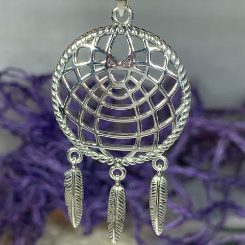 Load image into Gallery viewer, Dreamcatcher Necklace in Sterling Silver
