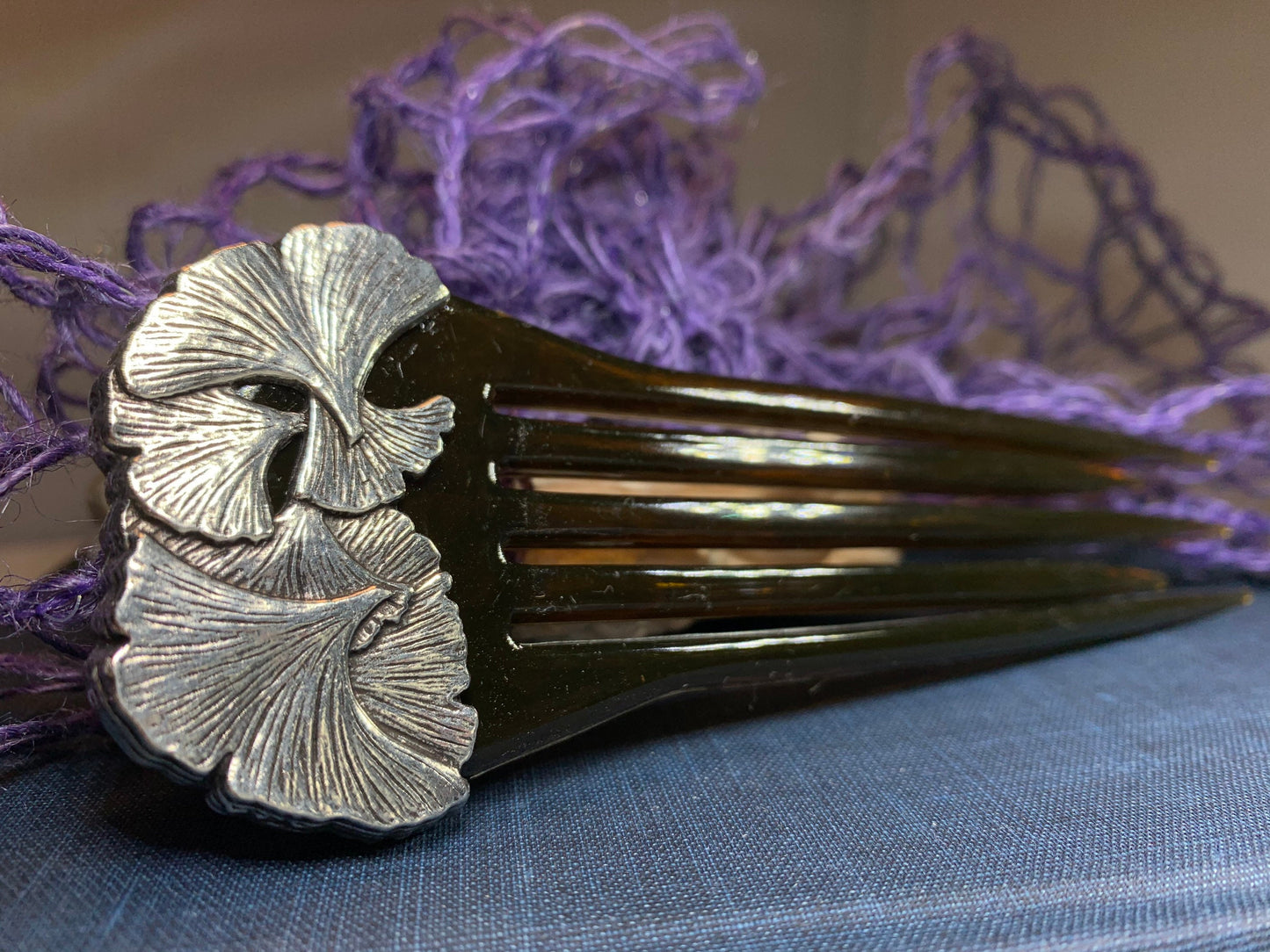 Gingko Hair Stick, Celtic Barrette, Irish Jewelry, Pagan Jewelry, Friendship Gift, Wiccan Jewelry, Norse Jewelry, Hair Slide Barrette