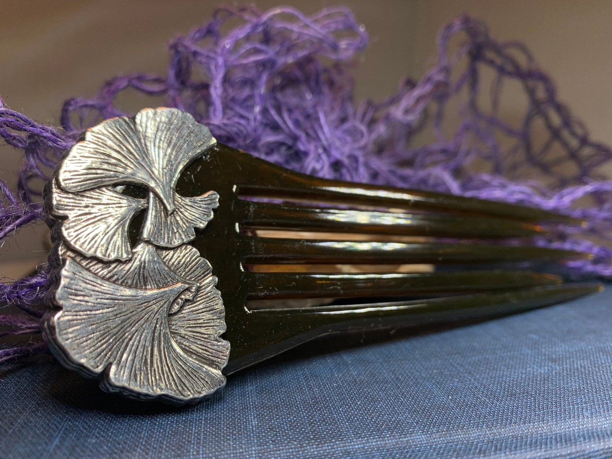 Gingko Hair Stick, Celtic Barrette, Irish Jewelry, Pagan Jewelry, Friendship Gift, Wiccan Jewelry, Norse Jewelry, Hair Slide Barrette
