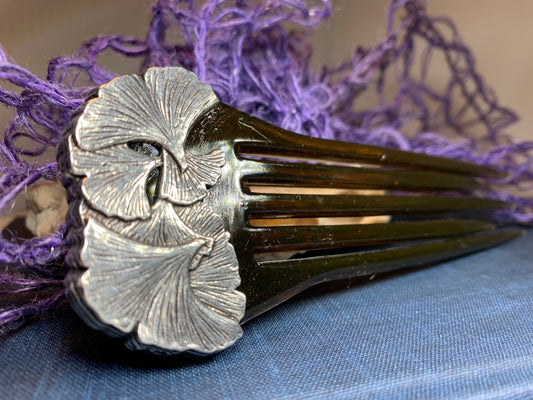 Gingko Hair Stick, Celtic Barrette, Irish Jewelry, Pagan Jewelry, Friendship Gift, Wiccan Jewelry, Norse Jewelry, Hair Slide Barrette