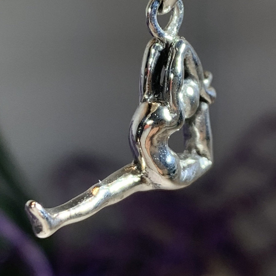 Yoga Pose Silver Necklace in Sterling Silver
