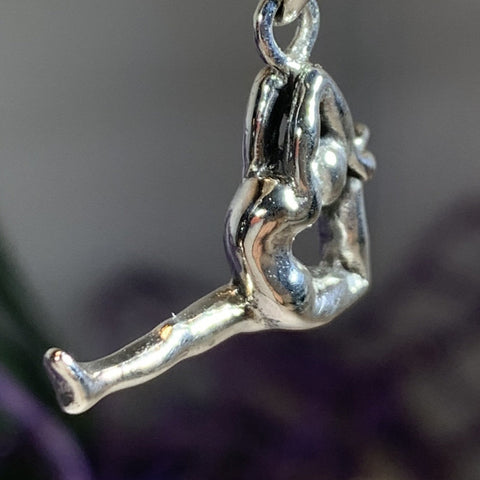 Load image into Gallery viewer, Yoga Pose Silver Necklace in Sterling Silver
