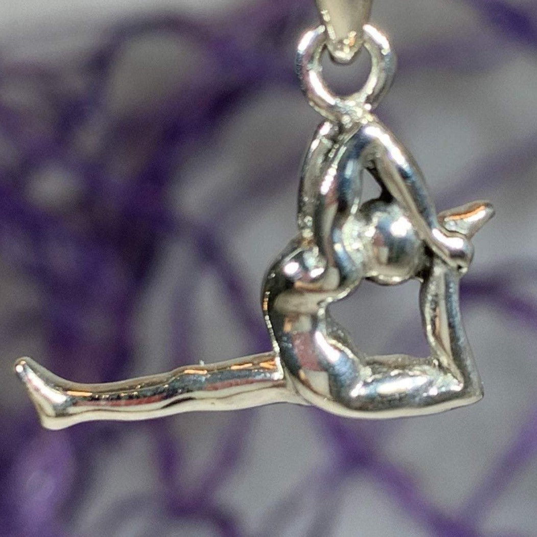 Yoga Pose Silver Necklace in Sterling Silver