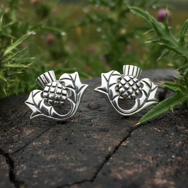Invergarry Scottish Thistle Flower Earrings — view 4