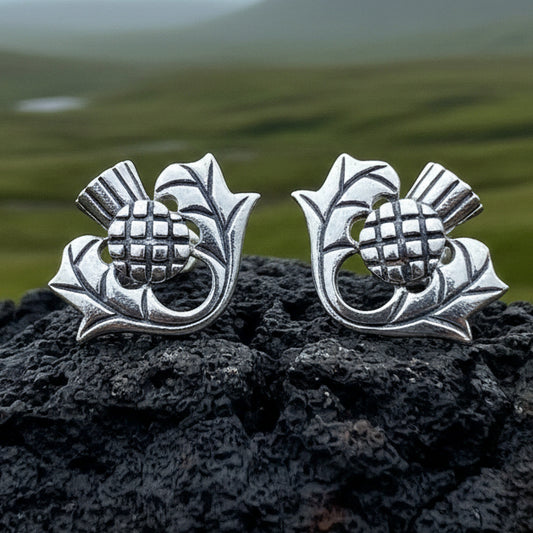 Invergarry Scottish Thistle Flower Earrings