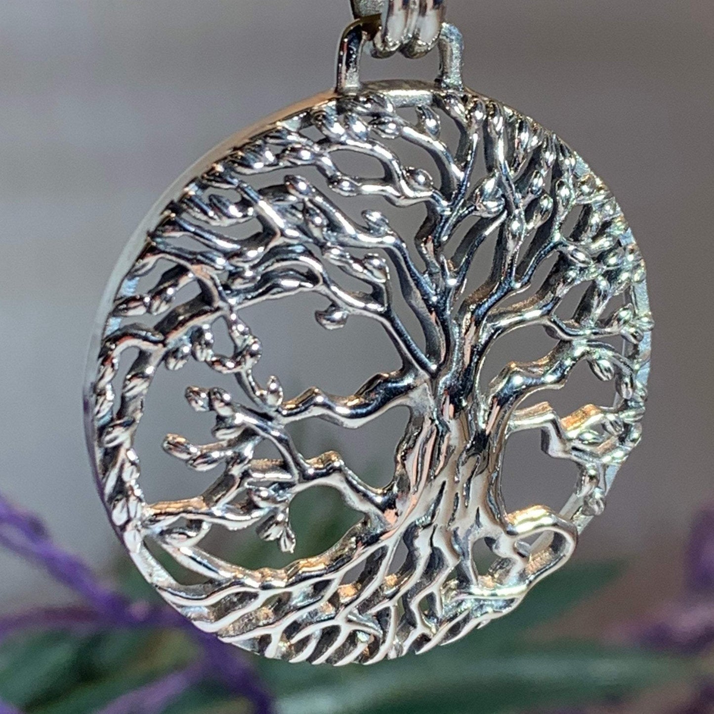 Solstice Tree of Life Silver Necklace 06