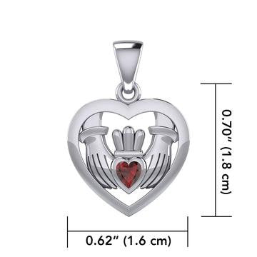 Load image into Gallery viewer, Traditional Irish Claddagh necklace symbolizing love, loyalty and friendship. Sterling silver Irish jewelry Celtic Crystal Designs
